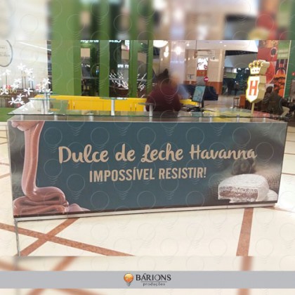 Quiosque Havanna com placa de PS com impressão UV